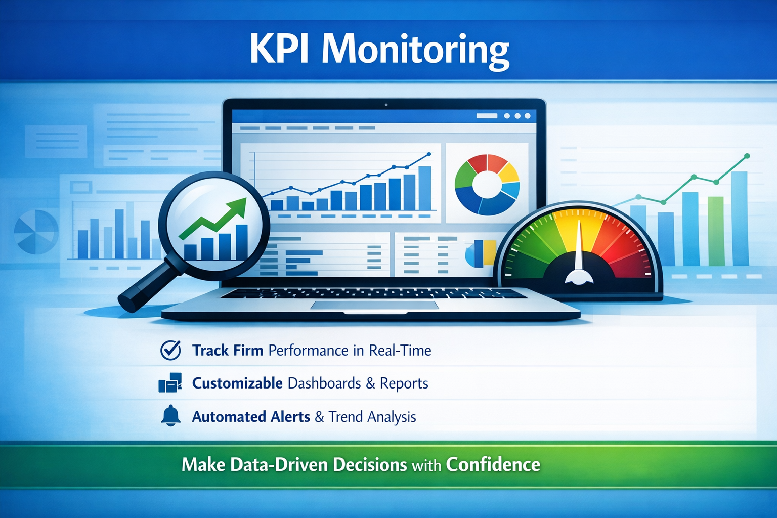 Accounting firm KPI benchmark dashboard